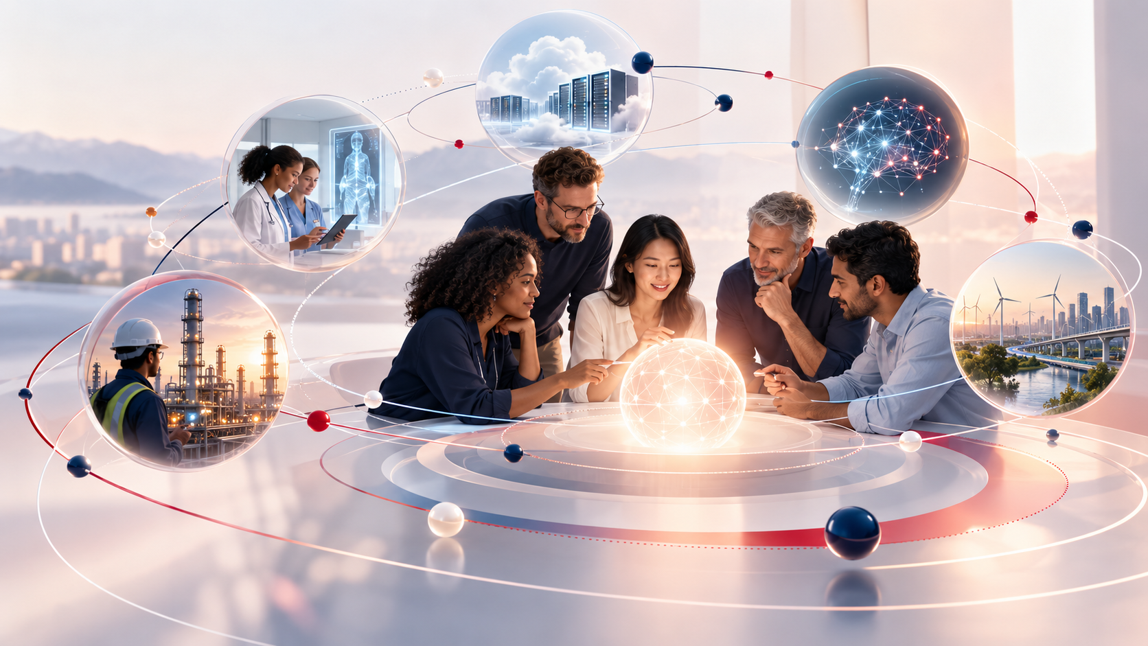 A multidisciplinary team united around a shared purpose, connecting technology to healthcare, infrastructure and industry